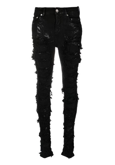 Jeans skinny Detroit a vita alta in nero - donna